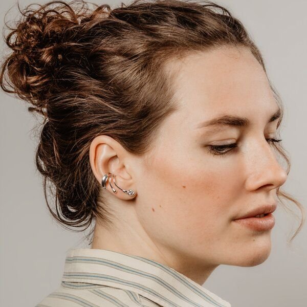 Thumbnail - Nella & Sina Ohrringe von Nella Earcuffs - Große Sina mit Kristall