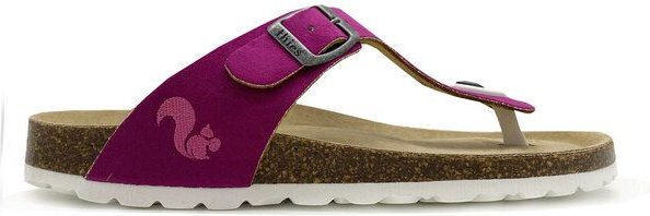 Vegane thies ® Rec Bio Thong Sandale aus rec. PES mit Kork-Tieffussbett