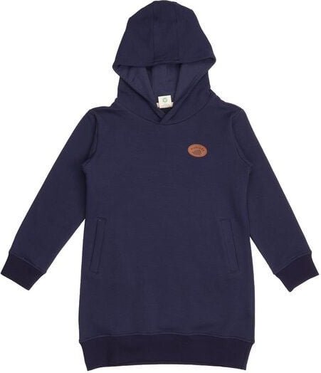 Mädchen Kapuzenkleid GOTS zertifiziert – Dunkelblau, Langarm, weich & bequem | von Walkiddy