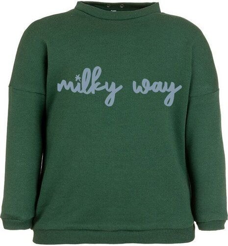 CORA happywear Baby Sweatshirt "Suli" aus Bio-Baumwolle | grün mit Druck