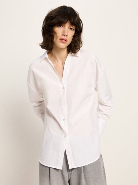 LANIUS Oversize Hemdbluse (GOTS) aus Bio-Baumwolle