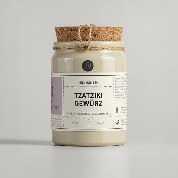 Herbertha Tzatziki Bio Gewürzmischung im Steinzeugtopf