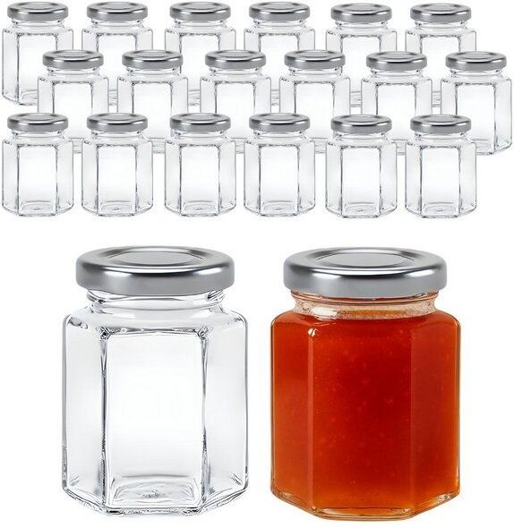 mikken 20 kleine Marmeladengläser 110 ml kleine Einmachgläser mit Schraubdeckel