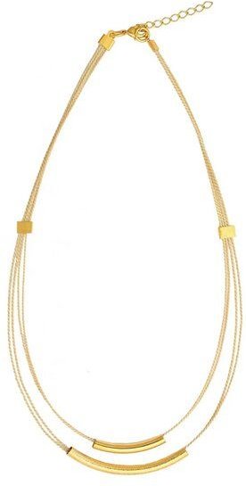 Purplee Store Halskette – Buriti 100% natur, zarte Form / handgefertigt & dreifach 18K goldplattiert