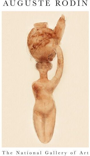 Photocircle Poster / Leinwandbild - Nude, Right Knee Flexed by Auguste Rodin von Auguste Rodin