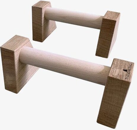 treeletic® Parallettes / Minibarren / Push Up Bars / Handgefertigte Liegestützgriffe aus Holz