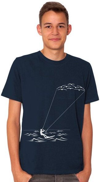 HANDGEDRUCKT "Kitesurfing" Männer T-Shirt