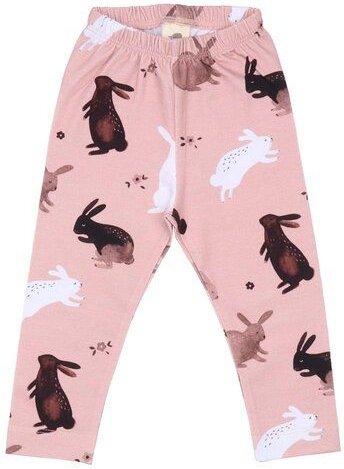 Leggings Kleinkinder Rosa Bio-Baumwolle – Walkiddy Happy Rabbits, nachhaltig, GOTS-zertifiziert, bequem, elastisch, umwe...