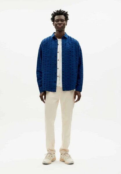 thinking mu Hemd - Haru Big Seersucker - aus Bio-Baumwolle