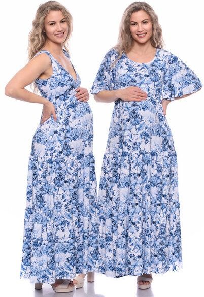 Milchshake KAYA & KAYO 2tlg. VARIO-SET Maxikleid Umstands-& Stillkleid (Clivia) aus TENCEL Jersey