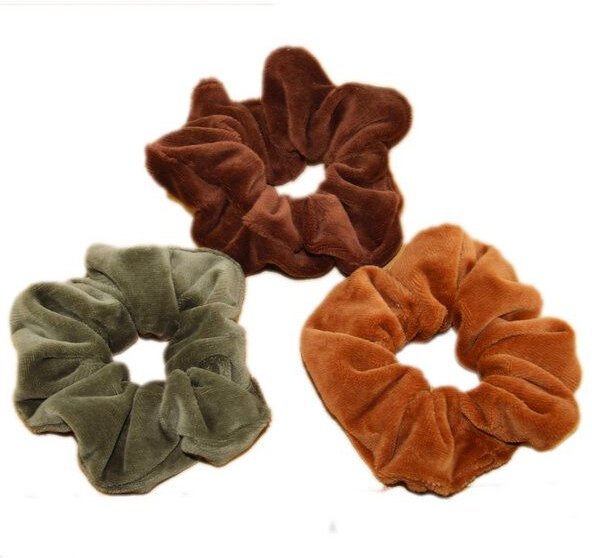 Frija Omina Scrunchies Nickisamt - Haargummis im 3er Set