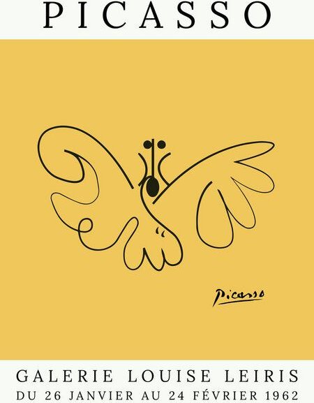 Photocircle Poster / Leinwandbild - Picasso Schmetterling – gelb