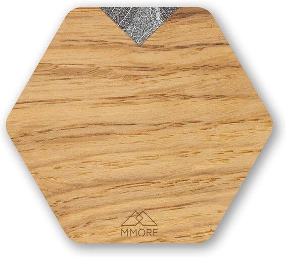 MMORE Untersetzer aus Holz - Amerikanischer Nussbaum, Eichenholz und organische Materialien / 4er-Set Untersetzer