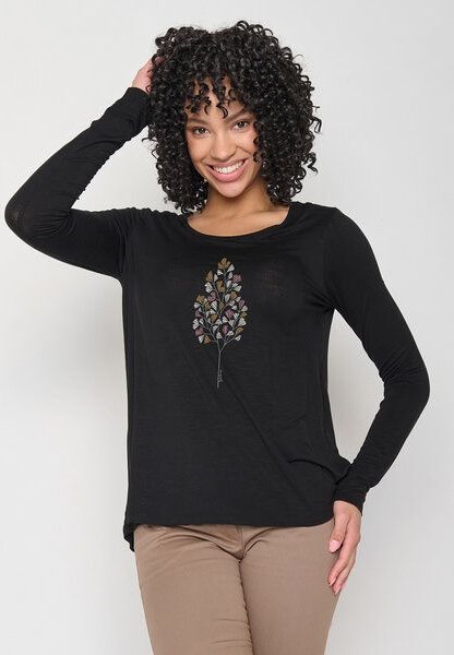GREENBOMB Nature Fall Leaves Mind - Lässiges Longsleeve aus einem LENZING ECOVERO Mix / hochwertiger Print / Fair & Vega...