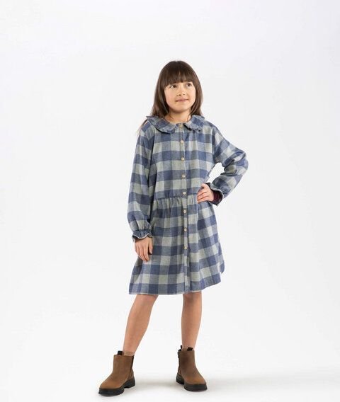 Matona Weiches Flannelkleid für Kinder aus Tencel und Bio-Baumwolle / Flannel Collar Dress