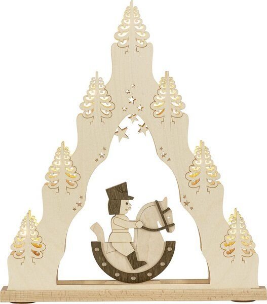 Thumbnail - Weigla® Holzkunst Moderne LED- Lichterspitze 7 flg. "Reiterlein"