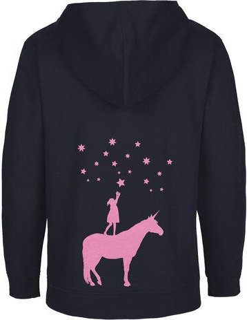 HANDGEDRUCKT Unisex Kinder Zip Up Hoody "Wünsche"