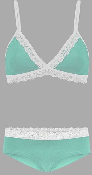 Frija Omina Set: Bio BH + Hipster Spitze hell