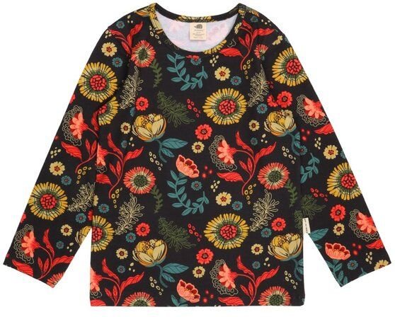 Kinder Langarmshirt Bio-Baumwolle Cheerful Flowers von Walkiddy, GOTS-zertifiziertes, veganes Jerseyshirt mit Blumenprin...