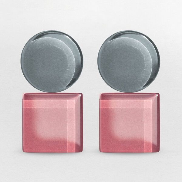 ALEXASCHA Geometrische Clip Ohrringe aus Glas | Bauhaus Design | 16 Farbkombinationen