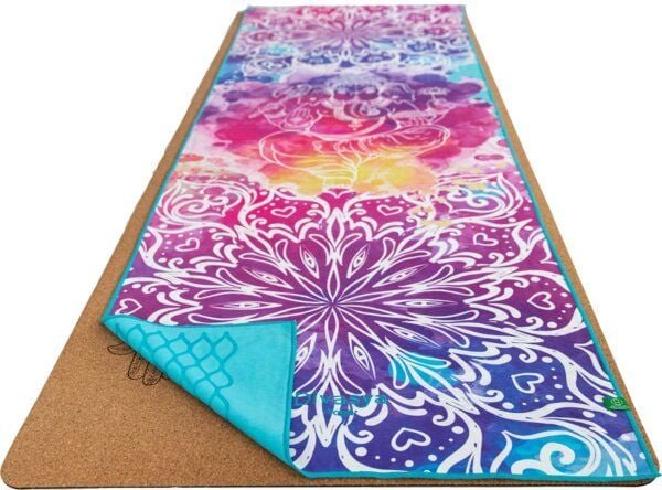 Divasya Rutschfestes Yoga Handtuch im 2er-Set | Mattenauflage & Gesichtshandtuch