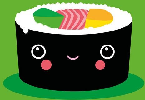 Photocircle Poster / Leinwandbild - Sushi Maki – Illustration für’s Kinderzimmer