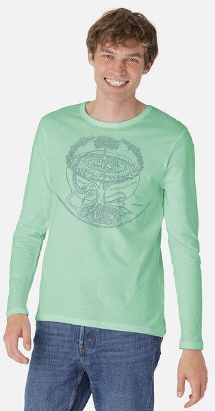Peaces.bio - handbedruckte Biomode Bio-Herren-Langarmshirt "Weltenesche"