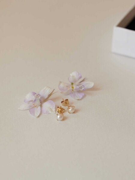 DEAR DARLING BERLIN Soft Pearl Studs | 14k Echtgold | Perlenohrringe