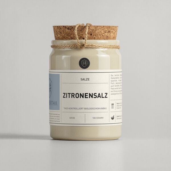 Herbertha Bio Zitronensalz im Steinzeugtopf