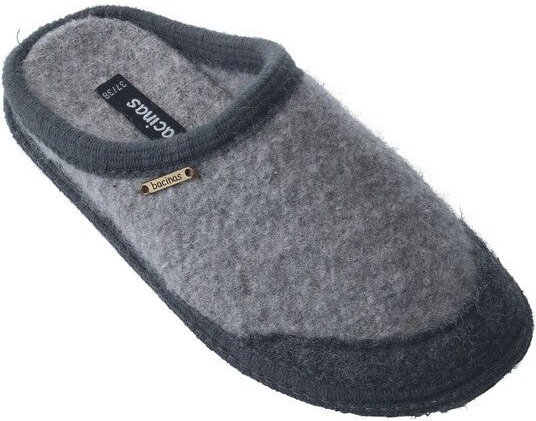 Bacinas mit abgesetzer Zehenkappe Filzpantoffeln aus 100% Schurwolle