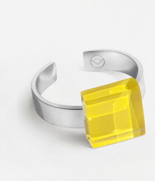 ALEXASCHA Geometrischer Ring aus Glas, mini | PUREFORM