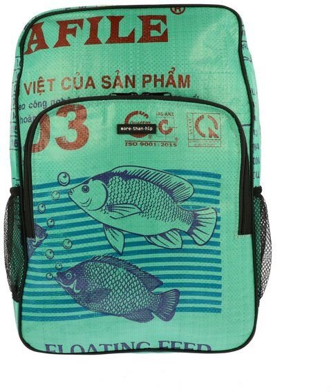 MoreThanHip Laptop-Rucksack 15,6 Zoll aus recycelten Zement- oder Fischfuttersäcken - Trong