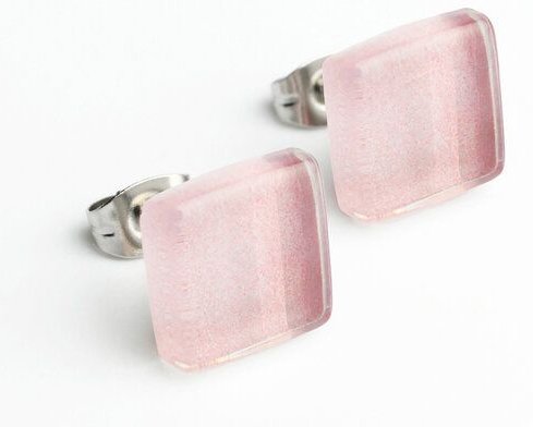 ALEXASCHA Minimalistische Ohrstecker, klein, aus Glas | PUREFORM