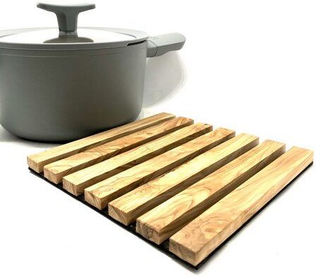 Olivenholz erleben Topfuntersetzer "Villa Home" aus Olivenholz