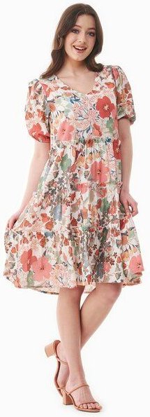 ORGANICATION Kleid aus Bio-Baumwoll-Voile mit Blumenmuster