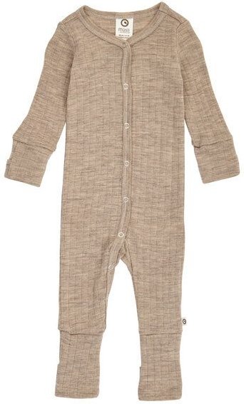 müsli Strampler mit Füßen aus Merinowolle