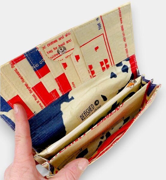 REFISHED fair fashion Börse 'LADY' - upcycelte Fischfuttersäcke und Zementsäcke