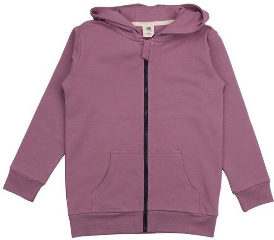 Kinder Sweatjacke GOTS-zertifiziert aus Bio-Baumwolle, Purple Dove, Kapuze & Reißverschluss – Walkiddy, weich & alltagst...