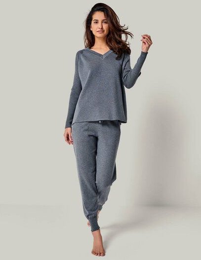 YOU LOOK PERFECT Merino Loungewear Set „Strickpullover Dorina & Strickhose Bella"