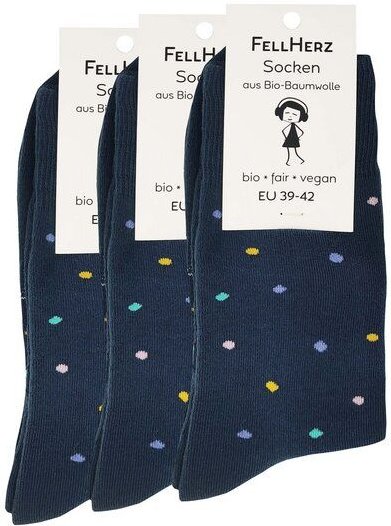 FellHerz 3er Pack Kuschel-Socken mit Bio-Baumwolle Konfetti
