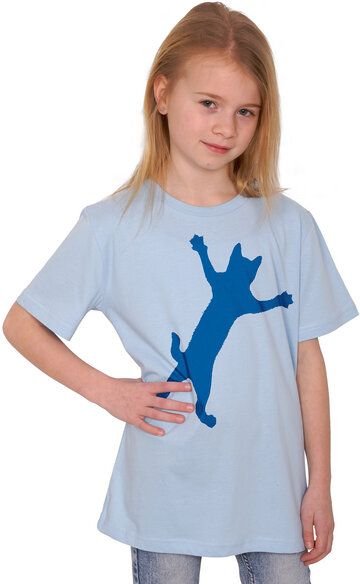 HANDGEDRUCKT "Klammerkatze" Unisex Kinder T-Shirt
