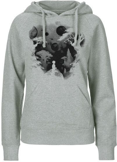HANDGEDRUCKT "Inner Child" Frauen Hoody aus reiner Biobaumwolle (kbA)