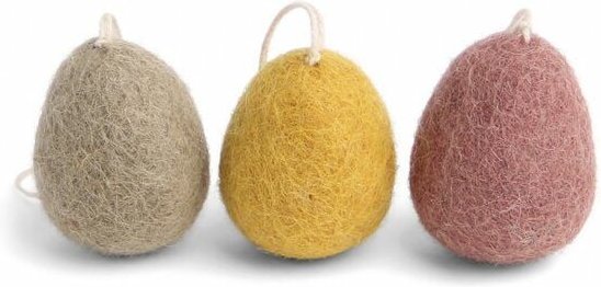 Gry & Sif Filz-Ostereier Erdfarben 3er Set