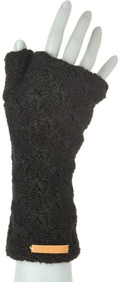 short'n'pietz Schurwollhandstulpen mit Rautenstrickmuster, handgestrickt