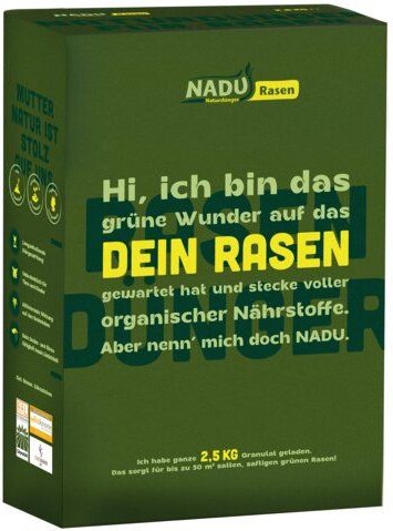 NADU Naturdünger Organischer Rasendünger für 50 qm (Granulat)
