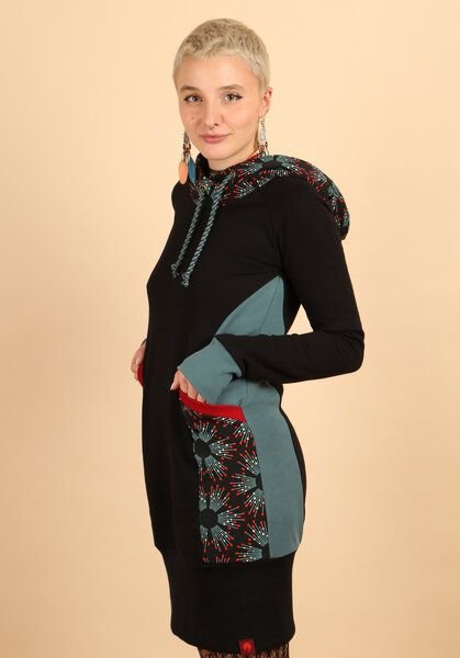 Die rote Zora Hoodiekleid mit Taschen