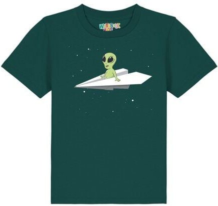 watabout.kids T-Shirt Kinder Alien on a paper plane