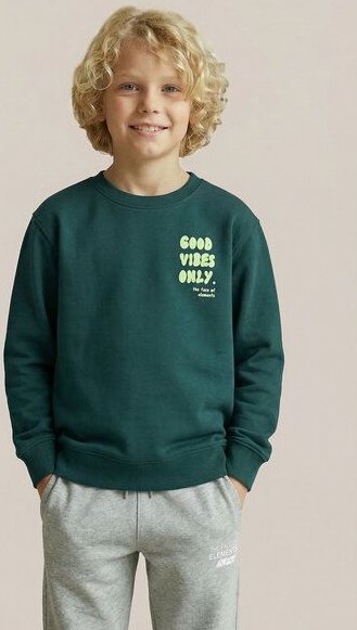 THE FACE OF ELEMENTS GOOD VIBES ONLY - RELAXED FIT KIDS SWEATSHIRT AUS 100% BIO-BAUMWOLLE