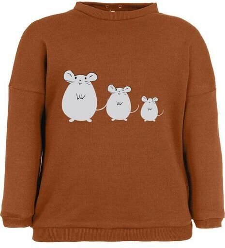 CORA happywear Baby Sweatshirt "Suli" aus Bio-Baumwolle | Kupfer mit Druck