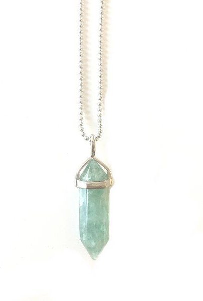 Crystal and Sage Fluorit Pendel Edelsteinkette